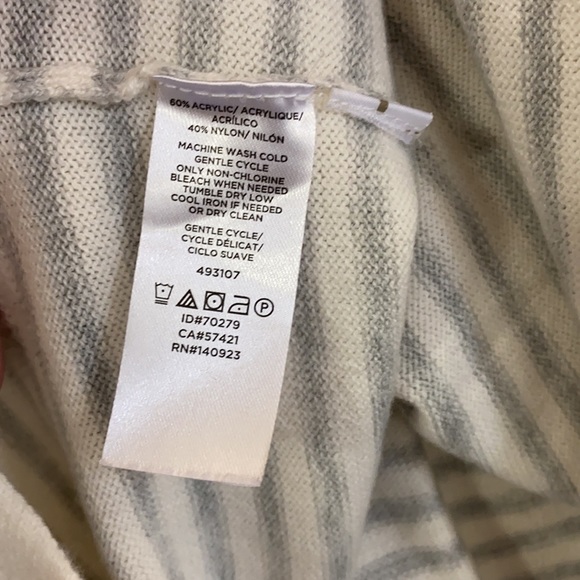 LOFT Gray & White Stripped Sweater - Picture 7 of 9